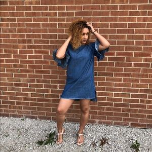 Distressed jean dress